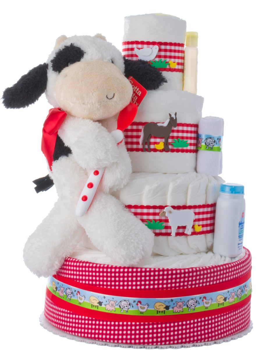 Cow Baby Shower Diaper Cake Cow Baby Shower Diaper Cake