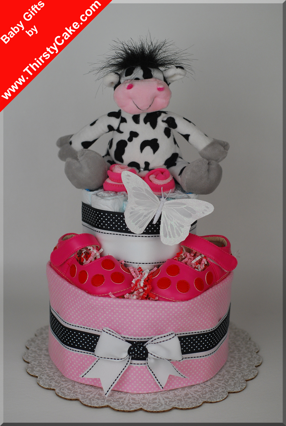 Cow Baby Shower Diaper Cake Cow Baby Shower Diaper Cake