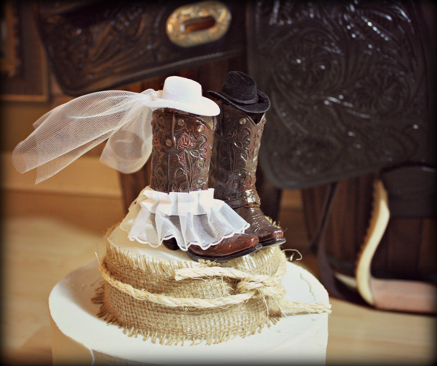 Cowboy Boot Wedding Cake Topper