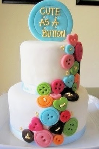 Cute as a Button Baby Shower Cake Idea