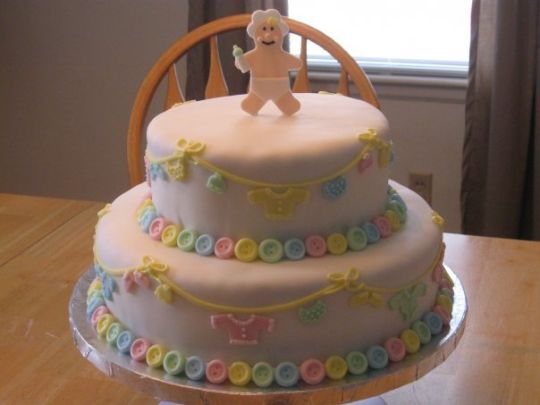 Cute Baby Shower Button Cakes