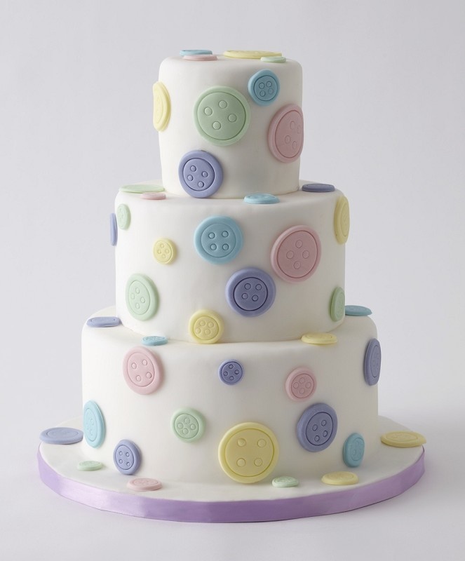 Cute Baby Shower Button Cakes