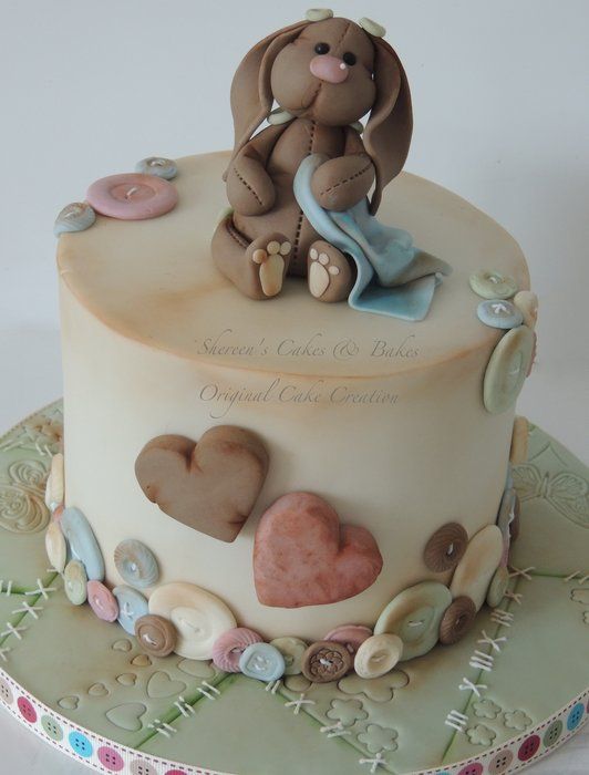 Cute Bunny Baby Shower Cake