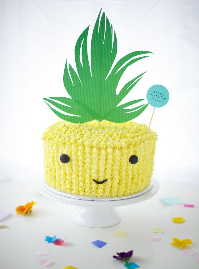 Cute Pineapple Cake Decoration