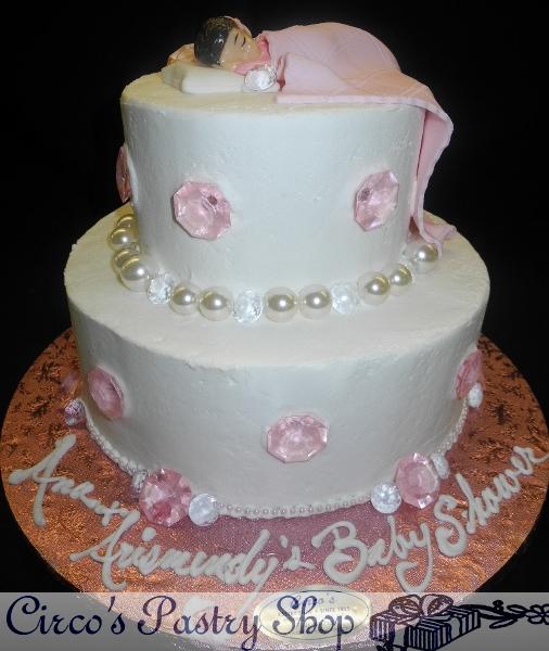 Diamonds and Pearls Baby Shower Cake Ideas