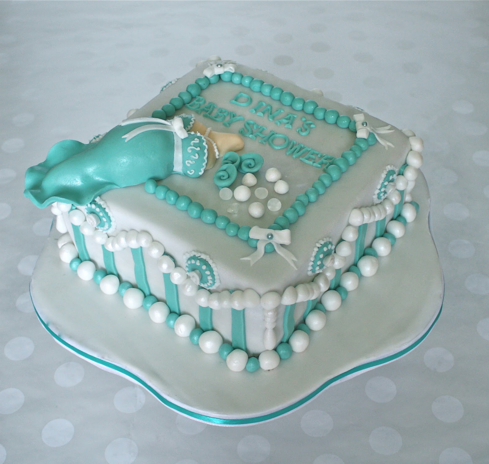 Diamonds and Pearls Baby Shower Cake