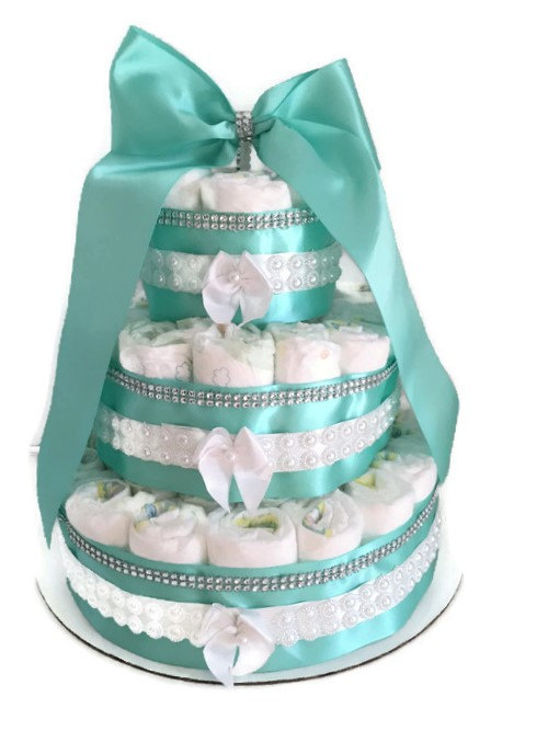 Diamonds and Pearls Baby Shower Cake