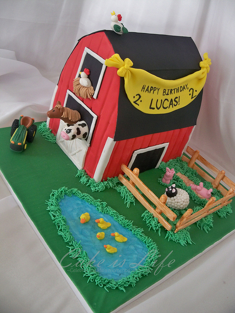 Farm Barn Birthday Cake