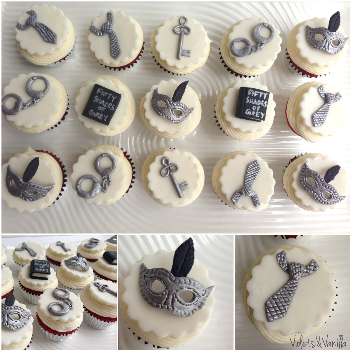 Fifty Shades of Grey Cupcake Toppers