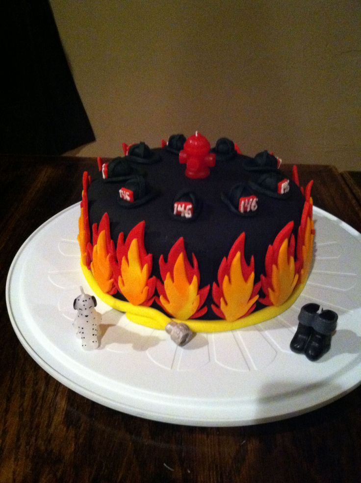 Firefighter Theme Cake Firefighter Theme Cake