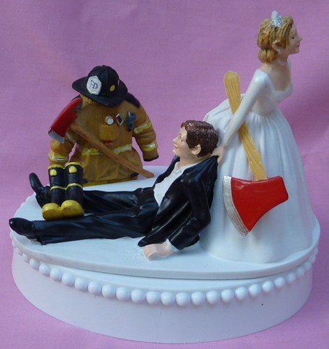 Fireman Groom Cake Topper Wedding