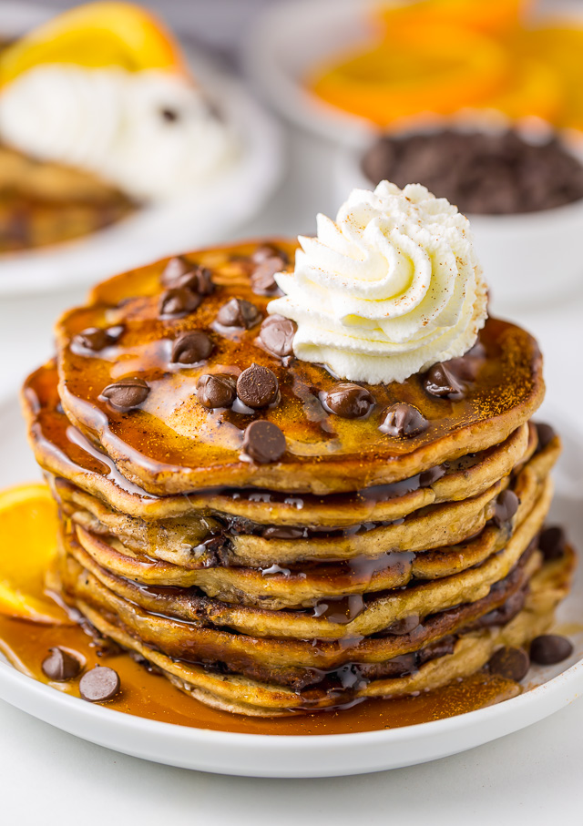 Fluffy Chocolate Chip Pancakes