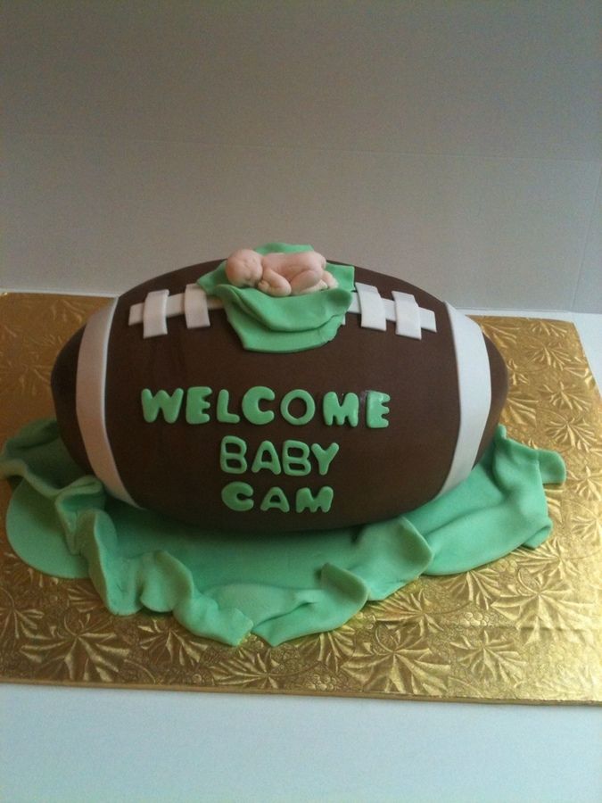 Football Baby Shower Cake Football Baby Shower Cake