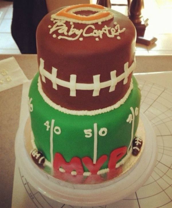 Football Theme Baby Shower Cake Football Theme Baby Shower Cake