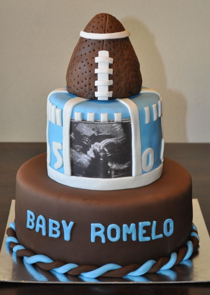 Football Themed Baby Shower Cake