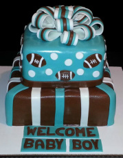 Football Themed Baby Shower Cake Football Themed Baby Shower Cake