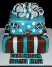 Football Themed Baby Shower Cake