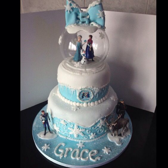 Frozen Snow Globe Birthday Cake