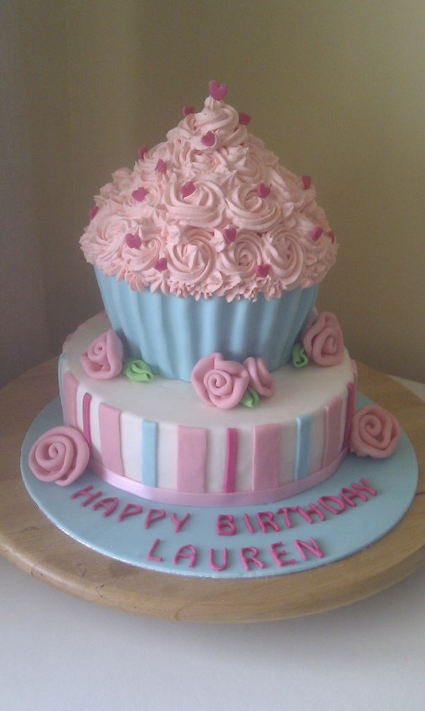 Giant Cupcake Two Tier Cake Giant Cupcake Two Tier Cake