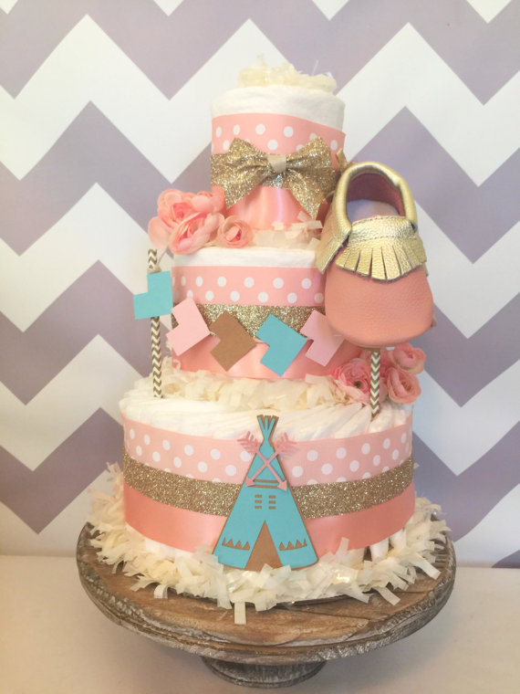Gold and Blush Pink Baby Shower Cake Gold and Blush Pink Baby Shower Cake