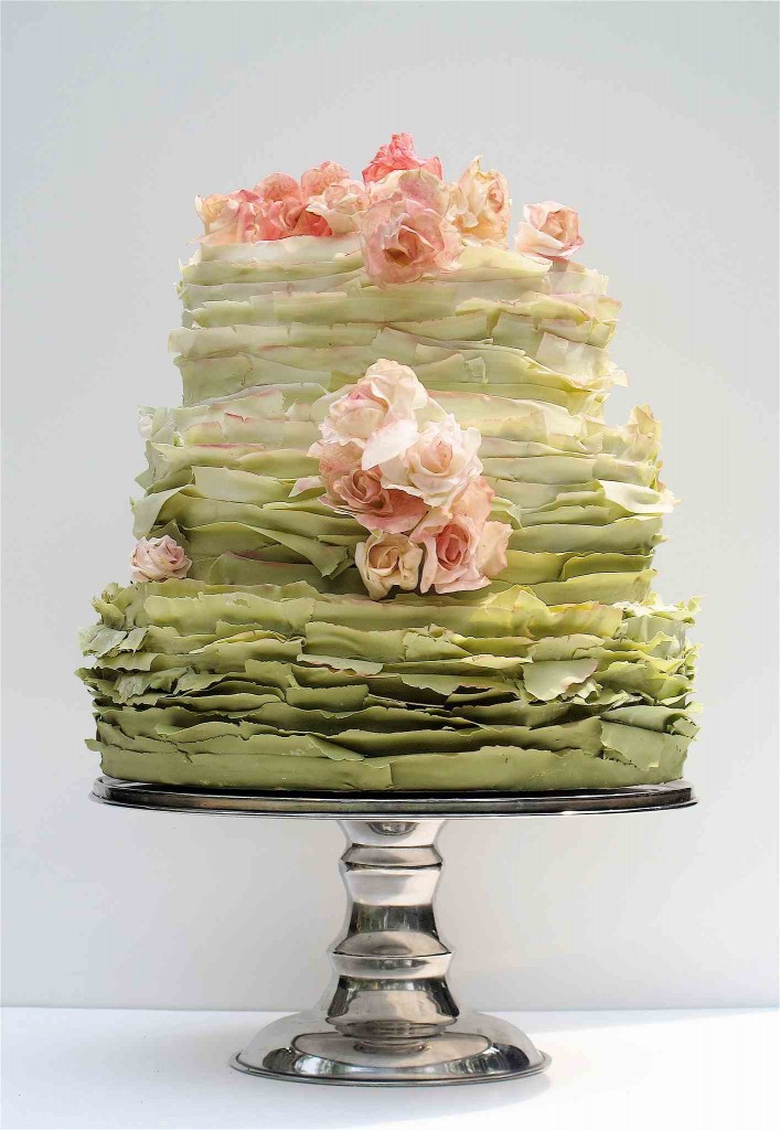 Green Ombre Wedding Cake