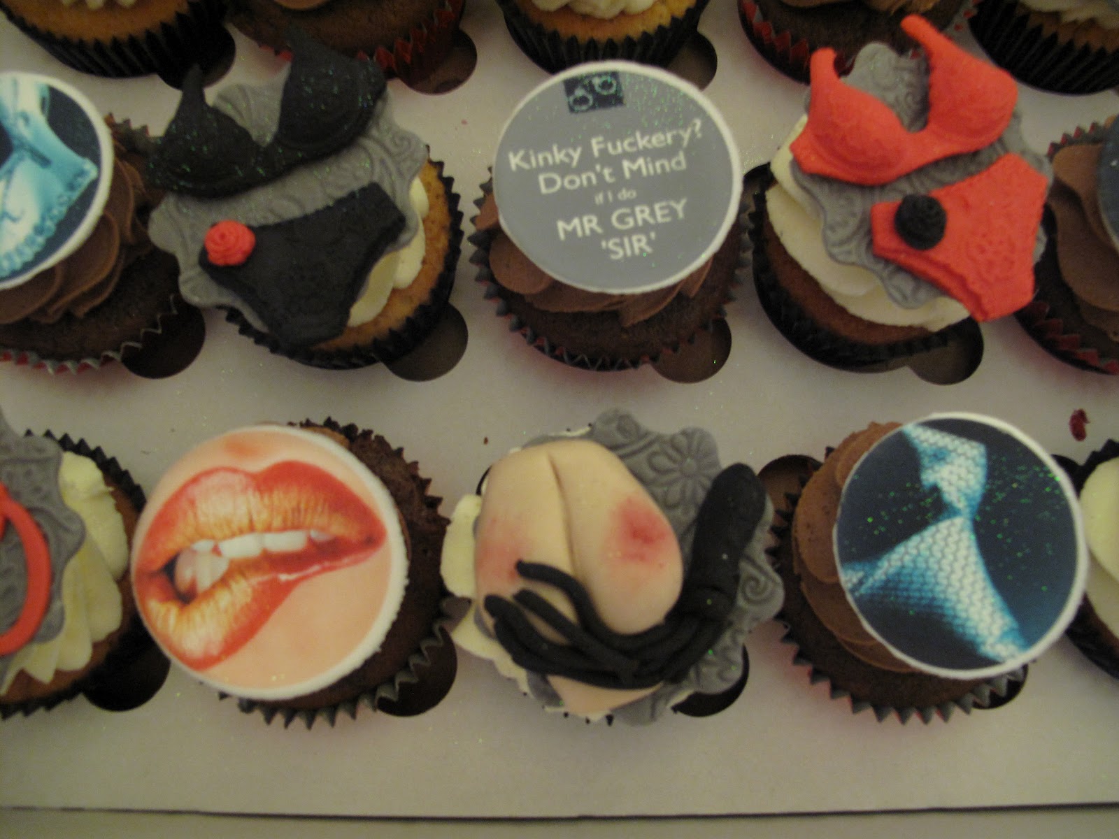 Happy Birthday Fifty Shades of Grey Cupcakes