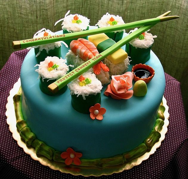Happy Birthday Sushi Cake