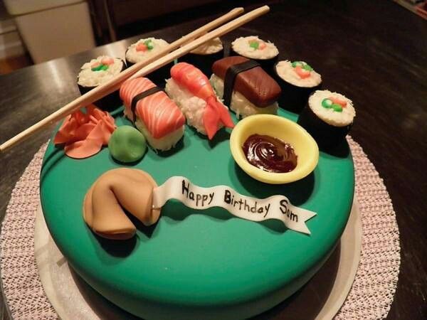 Happy Birthday Sushi Cake