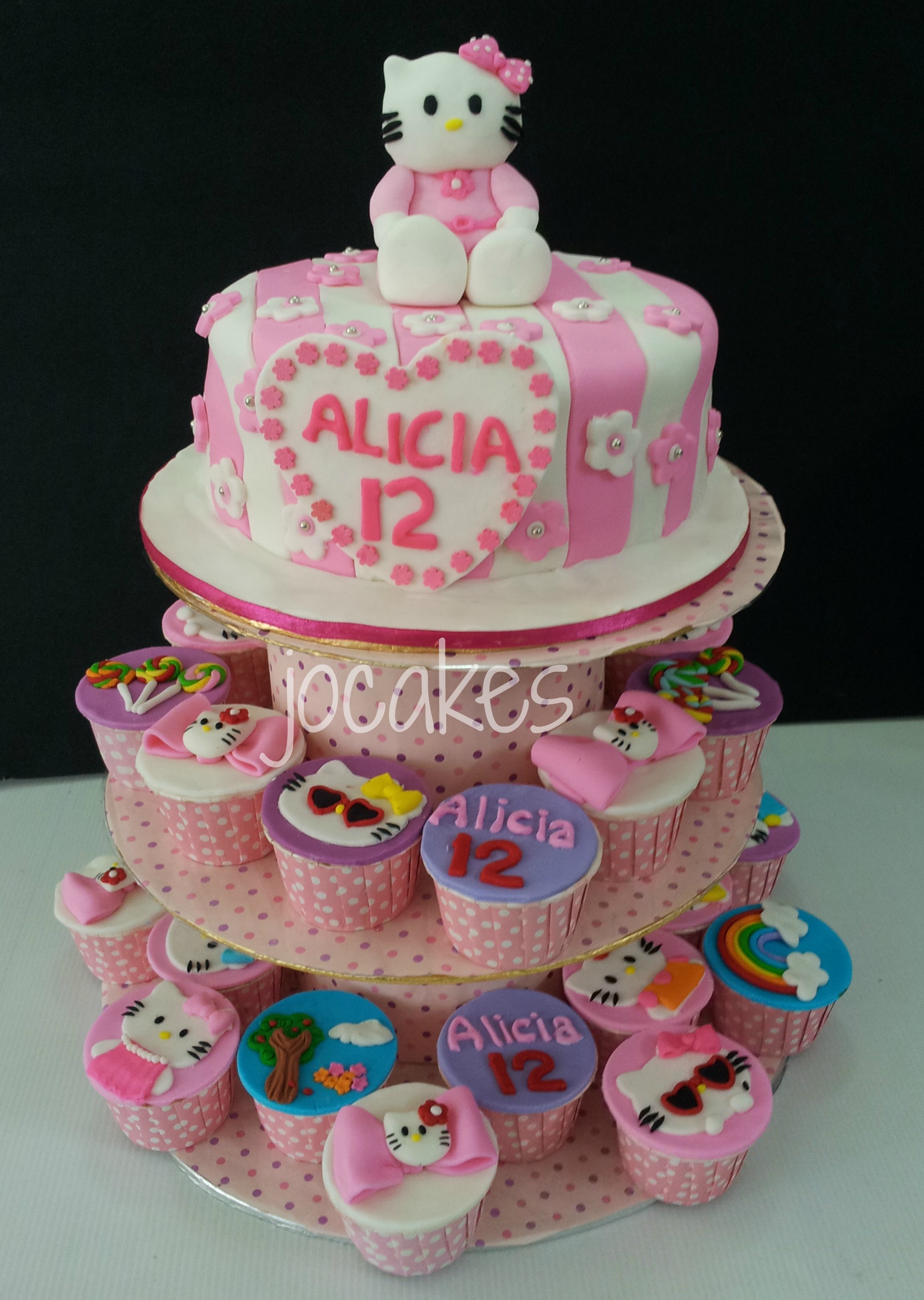 Hello Kitty Cake and Cupcakes