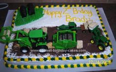 Homemade Tractor Birthday Cake