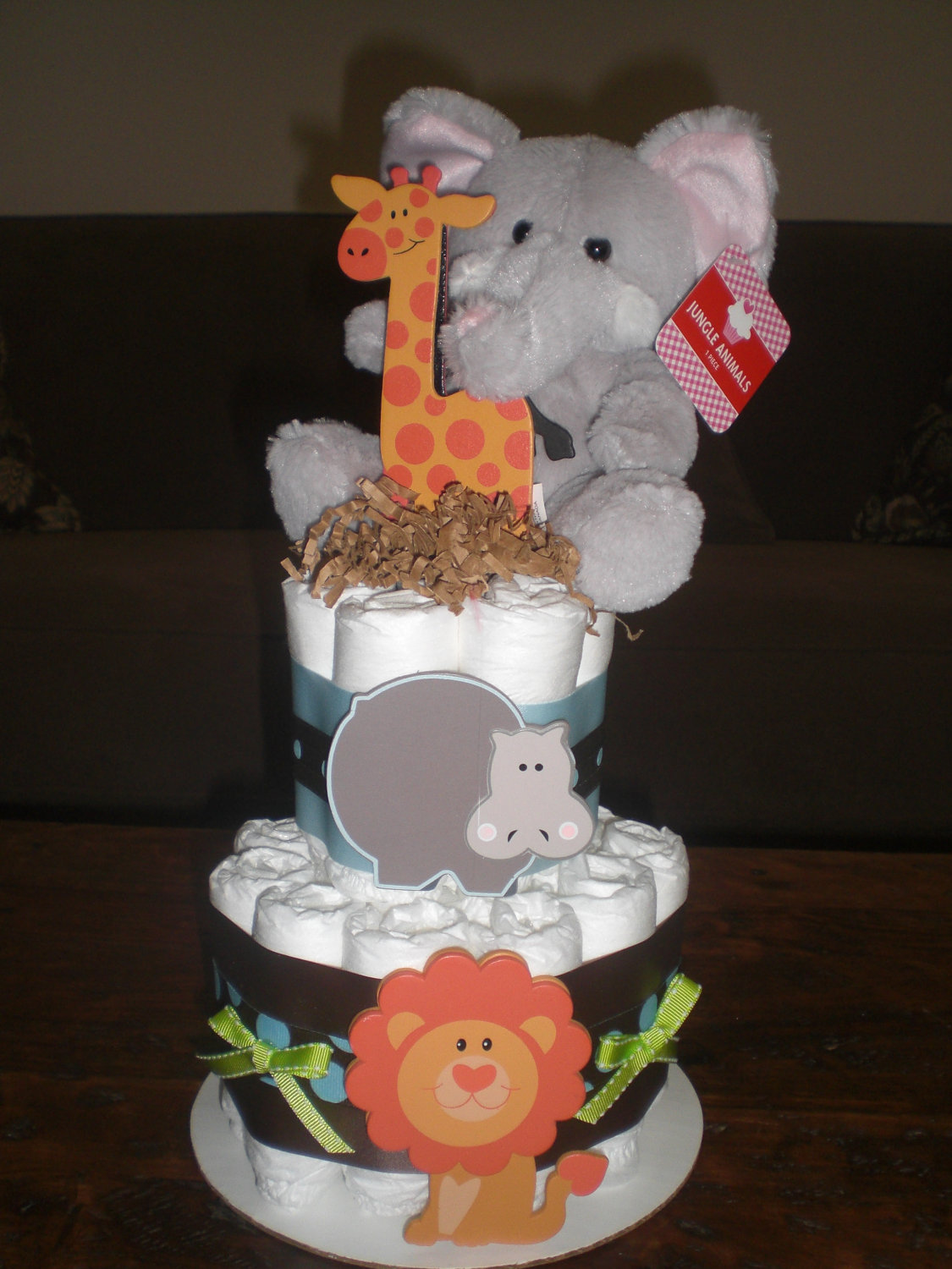 Jungle Theme Baby Shower Diaper Cake