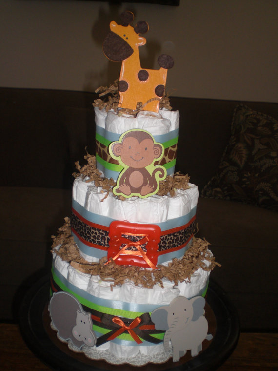 Jungle Theme Diaper Cake Jungle Theme Diaper Cake