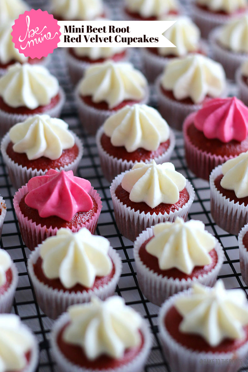 Mini Red Velvet Valentine Cupcakes