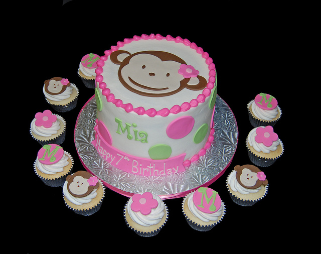 Monkey Birthday Cakes and Cupcakes