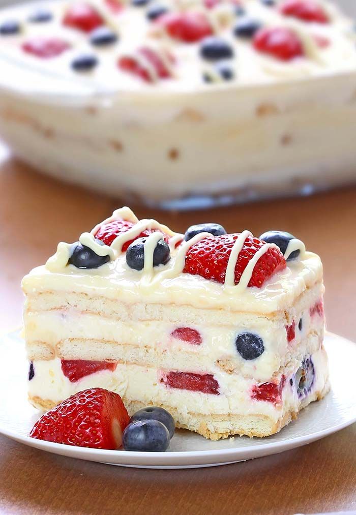 No-Bake Summer Berry Ice Box Cake Recipe