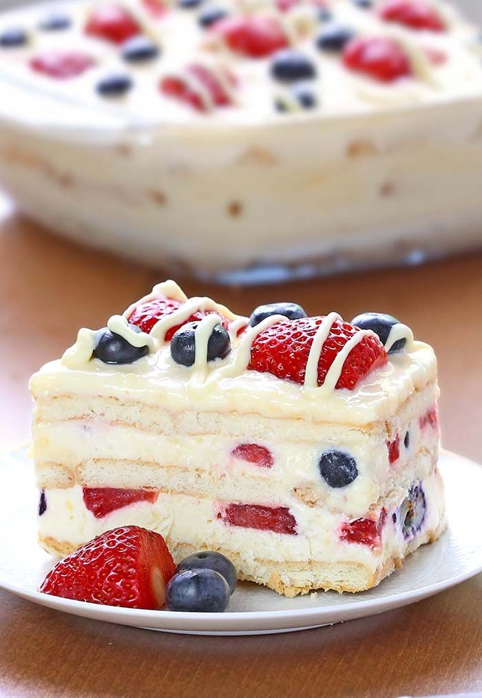 No-Bake Summer Berry Ice Box Cake Recipe No-Bake Summer Berry Ice Box Cake Recipe