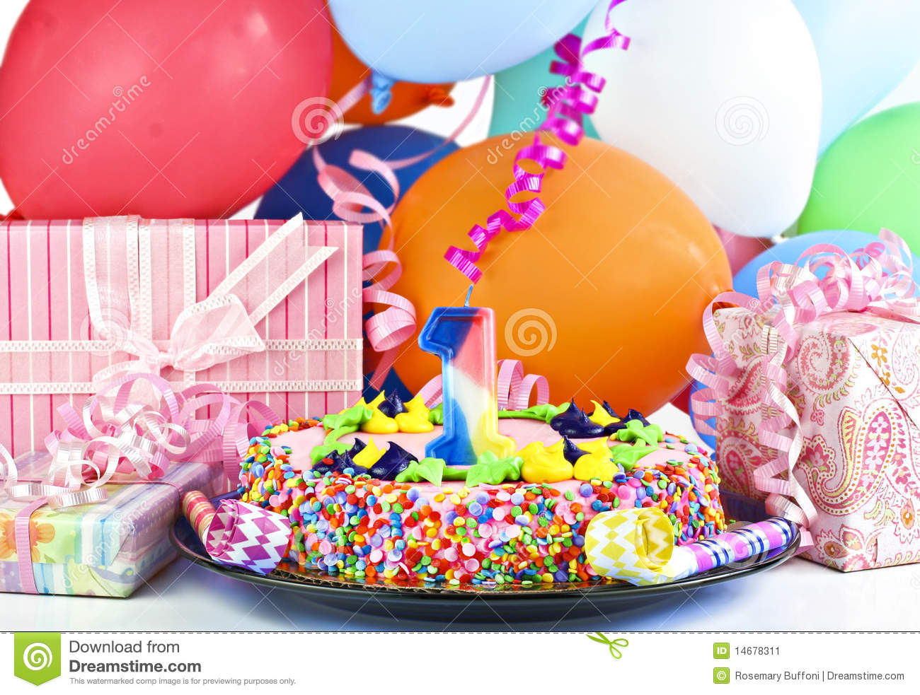 One Year Old Birthday Cake Balloons One Year Old Birthday Cake Balloons