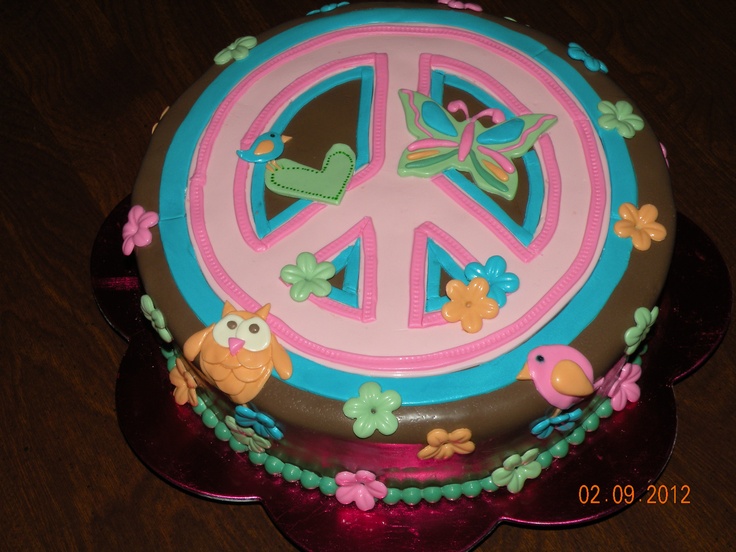 Peace Sign Birthday Cake Peace Sign Birthday Cake