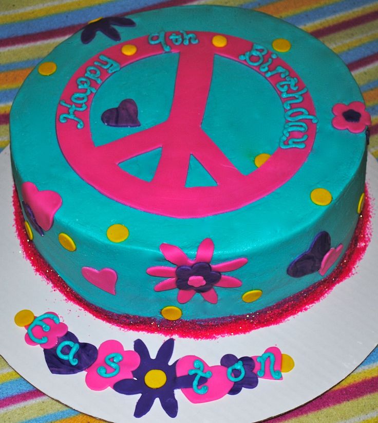 Peace Sign Birthday Cake