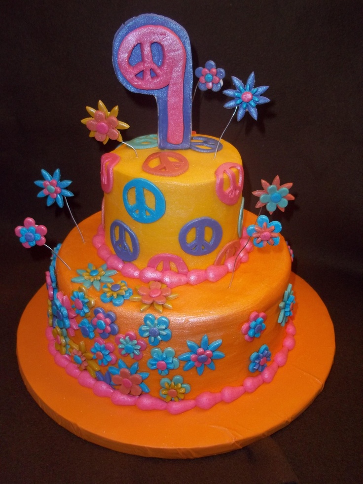 Peace Sign Birthday Cake