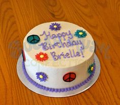 Peace Sign Birthday Cake Peace Sign Birthday Cake