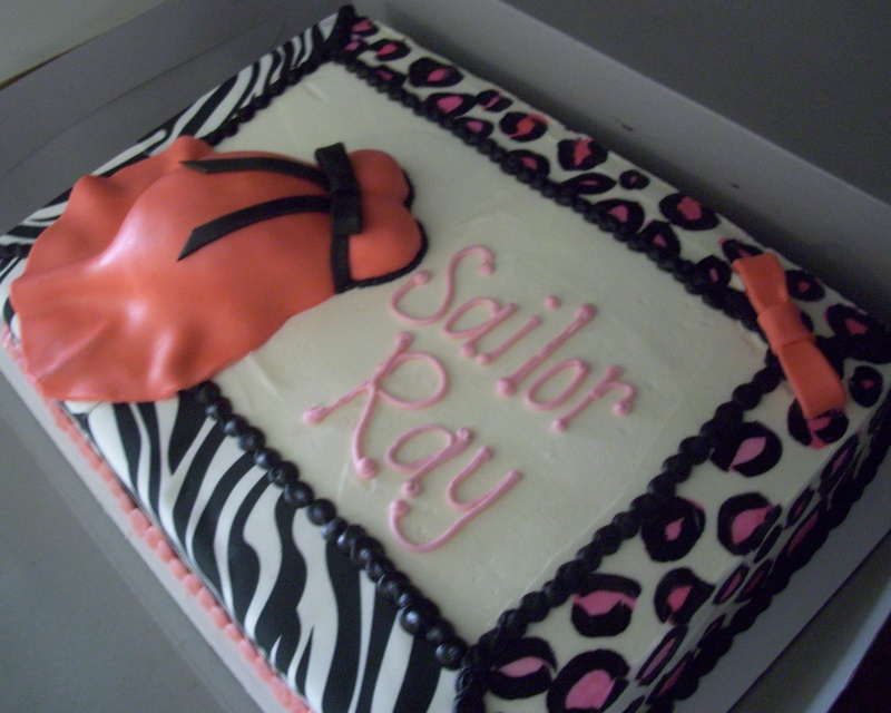 Pink and Zebra Baby Shower Cake