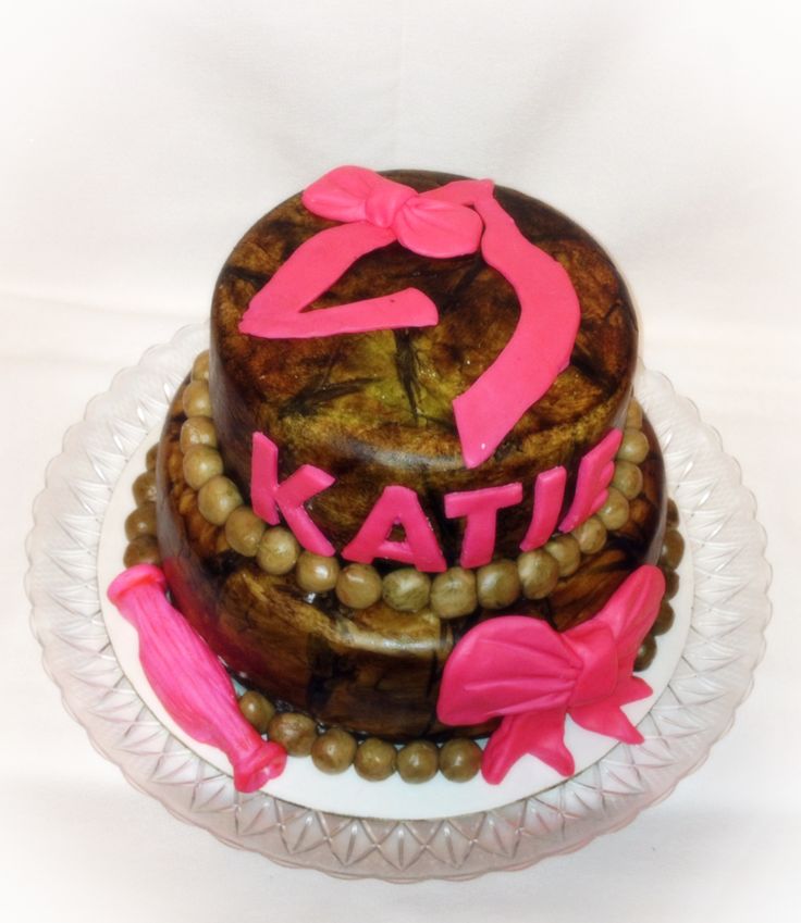 Pink Camo Browning Cake