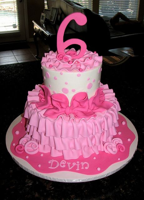 Pink Girly Birthday Cake