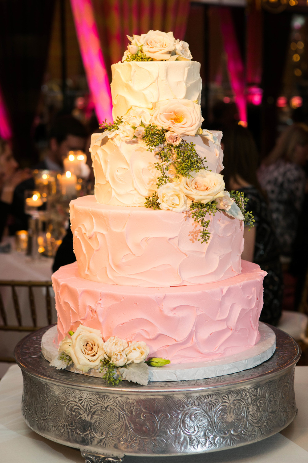 Pink Ombre Wedding Cake