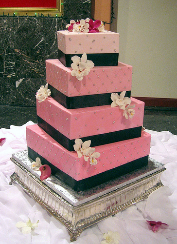 Pink Square Wedding Cake