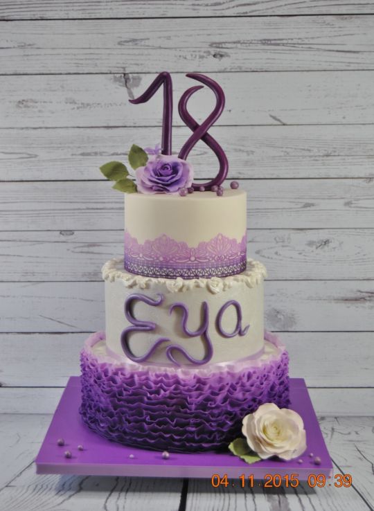 Purple 18th Birthday Cake