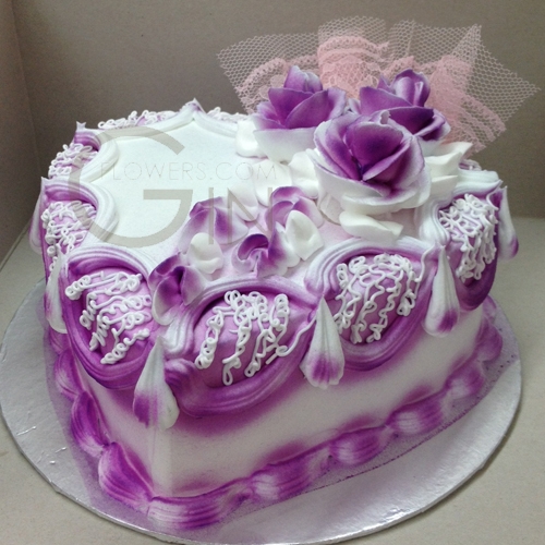 Purple Heart Shaped Birthday Cake Purple Heart Shaped Birthday Cake