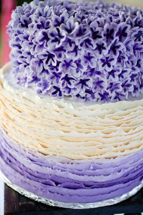 Purple Ombre Ruffle Cake Purple Ombre Ruffle Cake