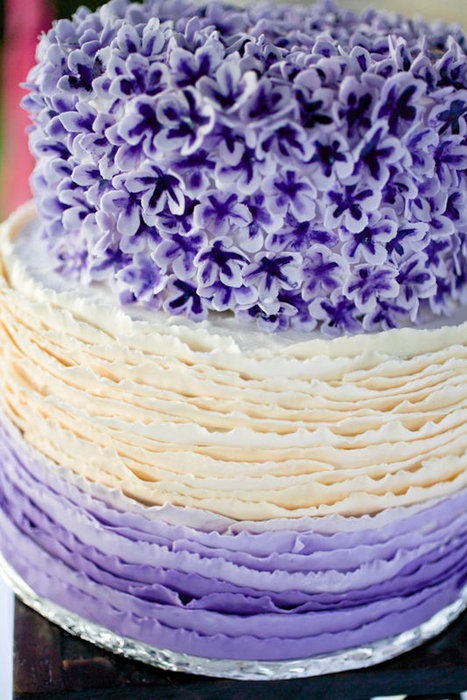 Purple Ombre Ruffle Cake